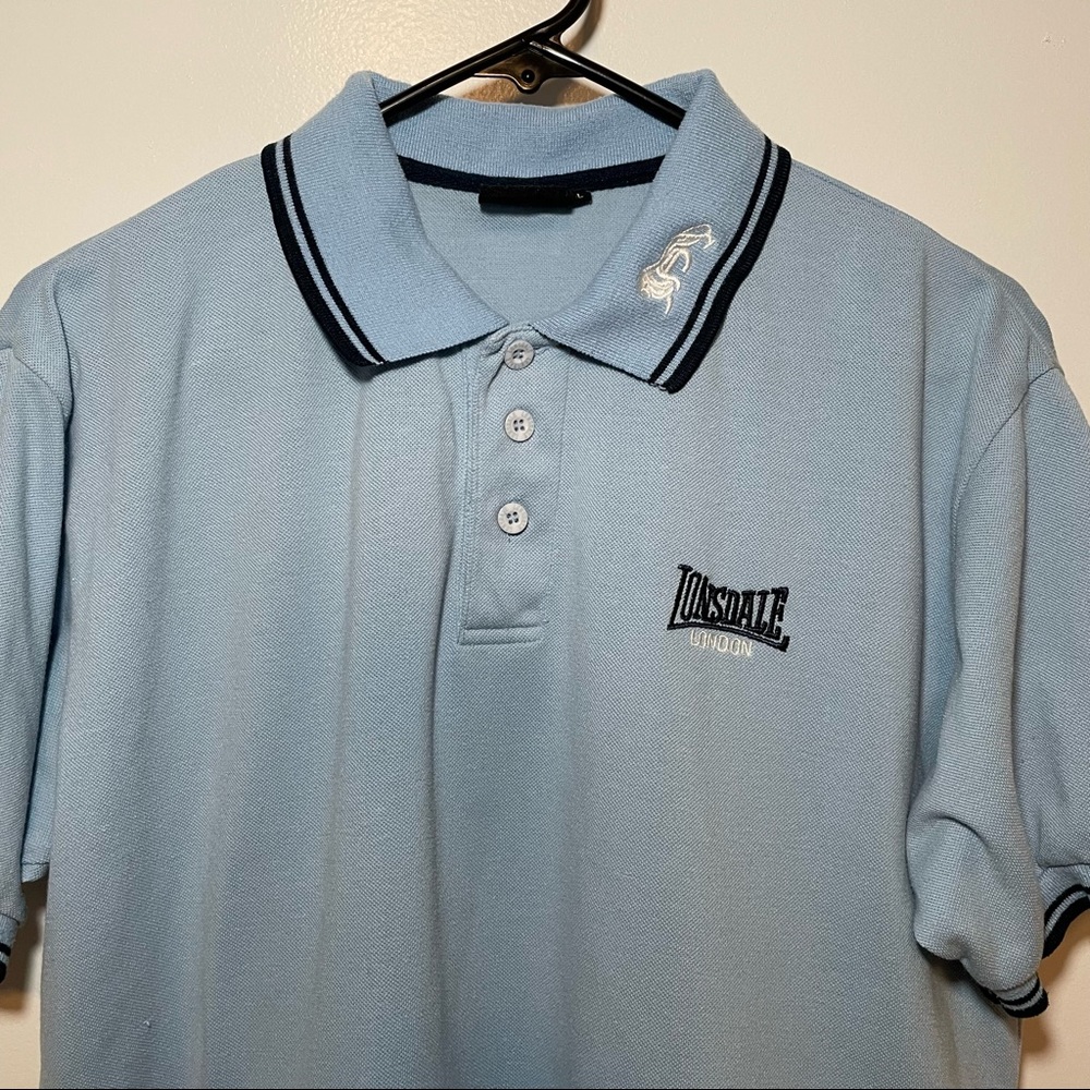 Light Blue vintage Lonsdale London polo. Size Large.